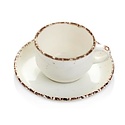 Fine Dine Stackable Cream Cup with Saucer 230 ml, Earth Colours Opal
