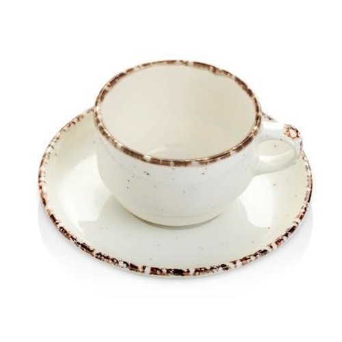 Fine Dine Stackable Cream Cup with Saucer 230 ml, Earth Colours Opal Fine Dine Stackable Cream Cup with Saucer 230 ml, Earth Colours Opal