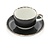 Fine Dine Stackable Black Espresso Cup with Saucer 90 ml, Earth Colours Onyx