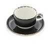Fine Dine Stackable Black Cup with Saucer 230 ml, Earth Colours Onyx