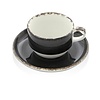 Fine Dine Stackable Black Cup with Saucer 230 ml, Earth Colours Onyx