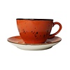 Fine Dine Earth Colours Stackable Orange Cappuccino Cup 285 ml, Earth Colours Dahlia