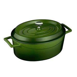 Fine Dine Cast iron oval green pot
