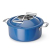 Fine Dine Induction Round Chafing Dish with Hinged Glass Cover 4,5 L , Blue