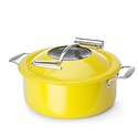 Fine Dine Induction Round Chafing Chafing Dish with Removable Glass Cover 4,5 L , Yellow