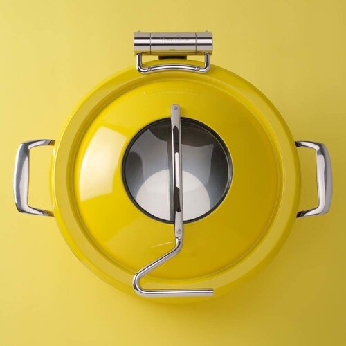 Fine Dine Induction Round Chafing Chafing Dish with Removable Glass Cover 4,5 L , Yellow Fine Dine Induction Round Chafing Chafing Dish with Removable Glass Cover 4,5 L , Yellow