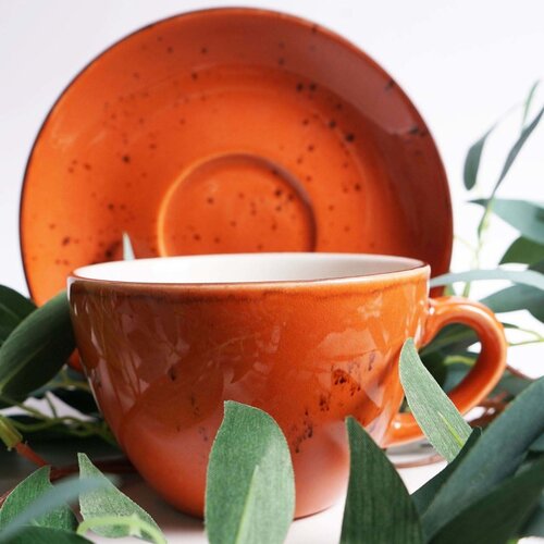 Fine Dine Earth Colours Orange Espresso Saucer ø 115 mm, Earth Colours Dahlia Fine Dine Earth Colours Orange Espresso Saucer ø 115 mm, Earth Colours Dahlia