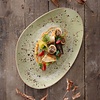 Fine Dine Earth Colours Shallow Plate 350x210 Irregular, Olive