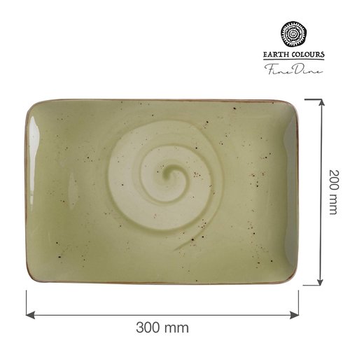 Fine Dine Earth Colours Shallow Plate 200x300 mm, Rectangular, Olive Fine Dine Earth Colours Shallow Plate 200x300 mm, Rectangular, Olive