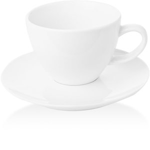 Fine Dine Elegant White Cup with Saucer 230 ml, Bianco Fine Dine Elegant White Cup with Saucer 230 ml, Bianco