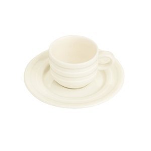Fine Dine Stackable Cream Espresso Cup with Saucer 90 ml, Perla Fine Dine Stackable Cream Espresso Cup with Saucer 90 ml, Perla