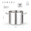 Chef de Cuisine Stainless Steel High Stock Pot 36,6 L Ø 360 mm