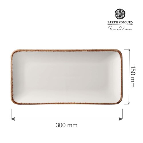 Fine Dine Talerz prostokątny Vanilla, 300x150mm Fine Dine Talerz prostokątny Vanilla, 300x150mm