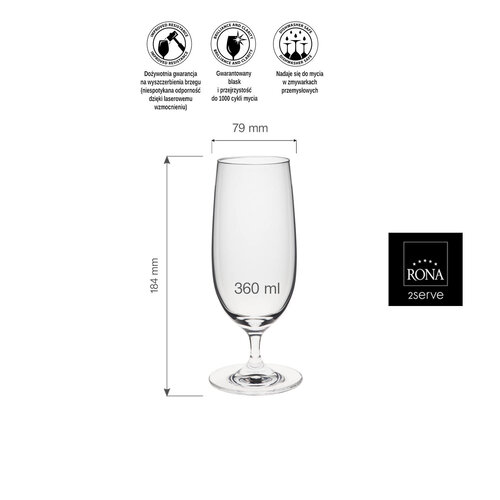 Rona Kieliszek/pokal do piwa Edition, 360ml