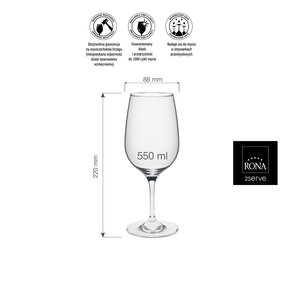 Rona Kieliszek do win czerwonych Ratio, 550ml Rona Kieliszek do win czerwonych Ratio, 550ml