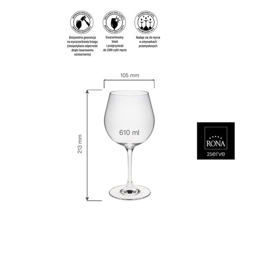 Rona Kieliszek do wina burgund Invitation, 610ml Rona Kieliszek do wina burgund Invitation, 610ml