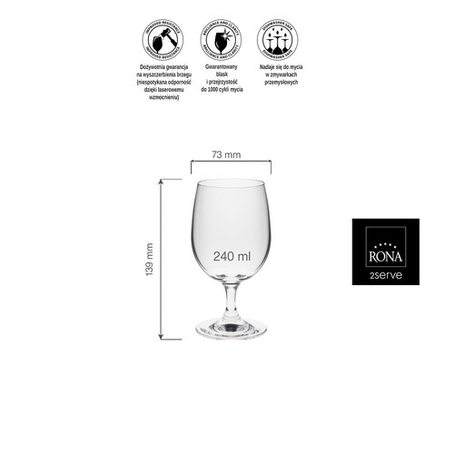 Rona Kieliszek/pokal do wody Invitation, 240ml