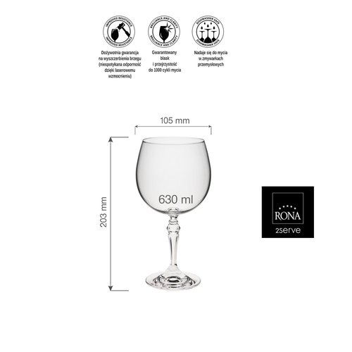 Rona Kieliszek gin/tonic, 630ml