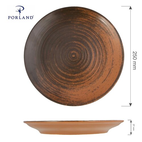 Porland Talerz płytki Lykke Brown, 250mm Porland Talerz płytki Lykke Brown, 250mm