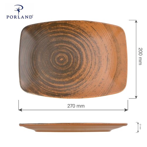 Porland Talerz owalny Lykke Brown, 270x200mm Porland Talerz owalny Lykke Brown, 270x200mm