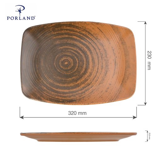 Porland Talerz owalny Lykke Brown, 320x230mm Porland Talerz owalny Lykke Brown, 320x230mm