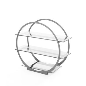 Fine Dine Trzypoziomowa etażera bufetowa ze szklaną szybą Skiatos Black 605 x 235 x 605 Fine Dine Trzypoziomowa etażera bufetowa ze szklaną szybą Skiatos Black 605 x 235 x 605