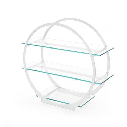 Fine Dine Trzypoziomowa etażera bufetowa ze szklaną szybą Skiatos White 605 x 235 x 605 Fine Dine Trzypoziomowa etażera bufetowa ze szklaną szybą Skiatos White 605 x 235 x 605