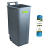 TOM-GAST 110 L Grey Polypropylene Wheelie Bins, Lift Lid, 110 L