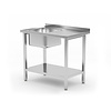 XXLselect Stół ze zlewem 1-komorowym i półką Budget Line, skręcany 800x600x(h)850 mm