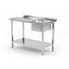 XXLselect Stół ze zlewem 1-komorowym i półką Budget Line, skręcany 1000x600x(h)850 mm