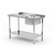 XXLselect Stół ze zlewem 1-komorowym i półką Budget Line, skręcany 1000x600x(h)850 mm
