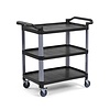 XXLselect Wózek kelnerski 3-półkowy z polipropylenu, 960x520x(h)970mm, czarny