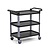 XXLselect Wózek kelnerski 3-półkowy z polipropylenu, 960x520x(h)970mm, czarny