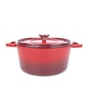 Hendi Garnek żeliwny emaliowany 3,4L, 320x240x(h)105mm, czerwony
