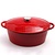 Hendi Garnek żeliwny emaliowany 7L, 407x254x(h)135mm, czerwony