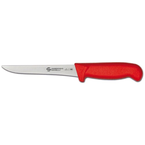 Ambrogio Sanelli Ambrogio Sanelli Supra Colore, nóż do trybowania, wąski, czerwony, 16 cm Ambrogio Sanelli Ambrogio Sanelli Supra Colore, nóż do trybowania, wąski, czerwony, 16 cm
