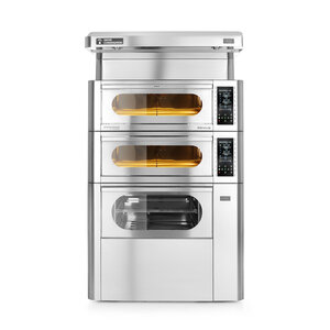 Hendi Konwekcyjny piec do pizzy 3-komorowy elektryczny z okapem kondensacyjnym i komorą rozrostu, sterowany cyfrowo, 8,3 kW, 4x Ø 35 cm 1290x1160x(h)2110mm Hendi Konwekcyjny piec do pizzy 3-komorowy elektryczny z okapem kondensacyjnym i komorą rozrostu, sterowany cyfrowo, 8,3 kW, 4x Ø 35 cm 1290x1160x(h)2110mm