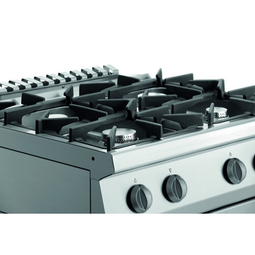 Bartscher Kuchnia gazowa z 4 palnikami 29,4 kW z piekarnikiem elektrycznym GN 1/1 Bartscher Kuchnia gazowa z 4 palnikami 29,4 kW z piekarnikiem elektrycznym GN 1/1