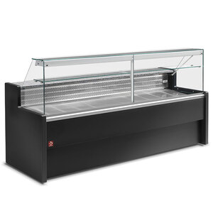 Diamond Refrigerated display case with a straight glass panel 90°, with a reserve - BLACK RO20/B5-R2 Diamond Refrigerated display case with a straight glass panel 90°, with a reserve - BLACK RO20/B5-R2
