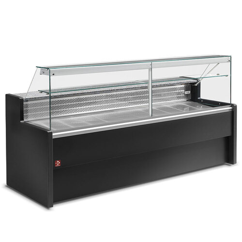 Refrigerated display case with a straight glass panel 90°, with a reserve - BLACK RO20/B5-R2 Refrigerated display case with a straight glass panel 90°, with a reserve - BLACK RO20/B5-R2