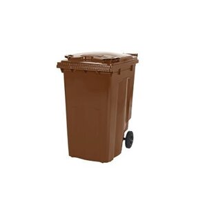 Saro 2-kołowy duży pojemnik na odpady, 340L, brązowy