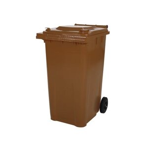 Saro 2-kołowy duży pojemnik na odpady, 80L, brązowy
