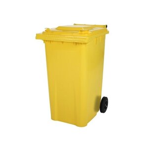 Saro 2-kołowy duży pojemnik na odpady, 80L, żółty Saro 2-kołowy duży pojemnik na odpady, 80L, żółty