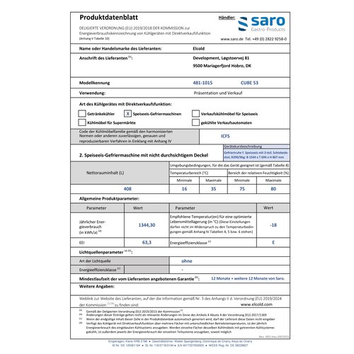 Saro Zamrażarka skrzyniowa z izolowaną pokrywą przesuwną od -23 do -16°C, 911L Saro Zamrażarka skrzyniowa z izolowaną pokrywą przesuwną od -23 do -16°C, 911L
