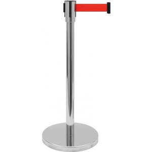 Saro Słupek odgradzający (h)915 mm, srebrny z czerwoną taśmą 3000mm Saro Słupek odgradzający (h)915 mm, srebrny z czerwoną taśmą 3000mm