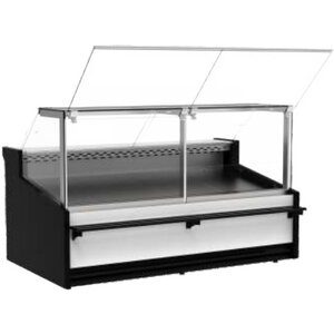 XXLselect Refrigerated counter, straight glass, with aggregate, forced circulation