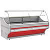XXLselect Refrigerated counter, curved glass, with aggregate, forced circulation