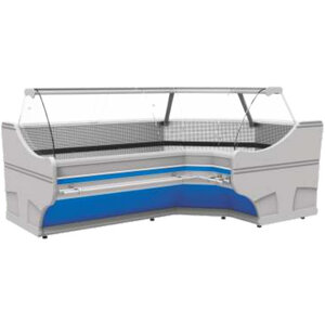 XXLselect Refrigerated counter, curved glass, with aggregate XXLselect Refrigerated counter, curved glass, with aggregate