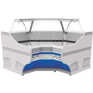 XXLselect Refrigerated counter, curved glass, with aggregate XXLselect Refrigerated counter, curved glass, with aggregate