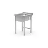 XXLselect Stół z jednym zlewem - skręcany, o wym. 600x600x(H)850 mm